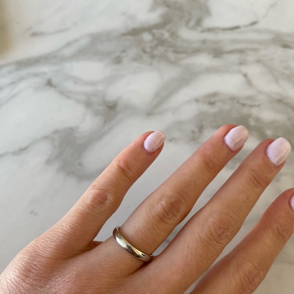 Solid 18k white gold band - Picture 4 of 4